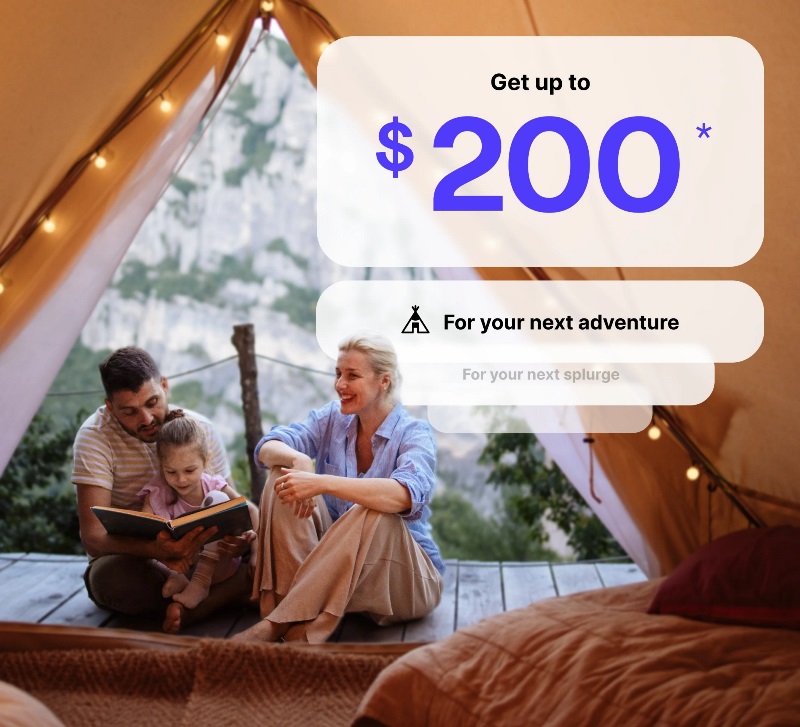 Couple playing pickleball with an EQ Bank joint account saving up for their next vacation