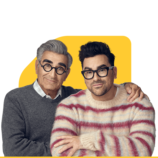 Photo of Eugene Levy and Dan Levy.